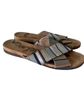 Sam Edelman HATTIE Crisscross Cork Slide Sandals Size Anthropologie SZ 11